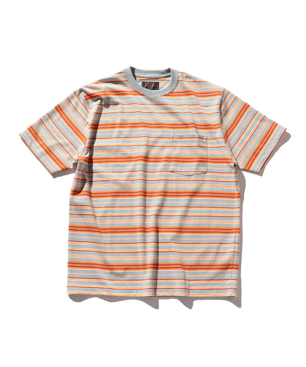 BEAMS PLUS / Pocket Tee Multi Stripe