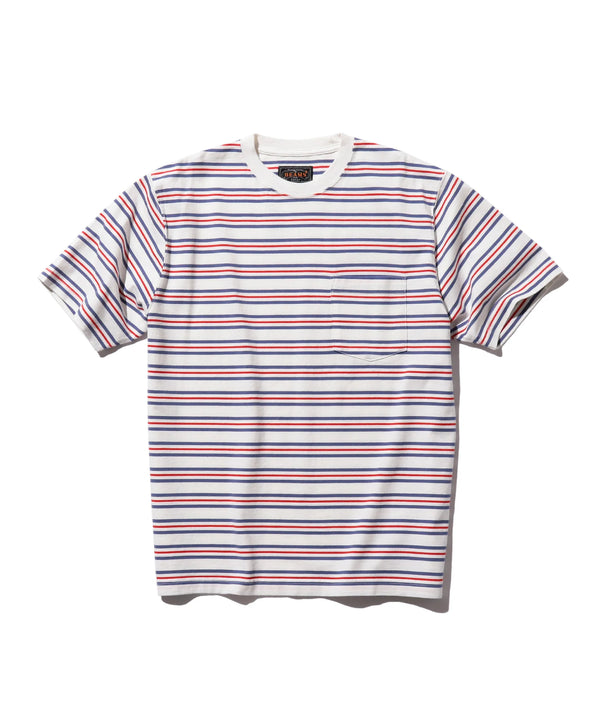 BEAMS PLUS / Pocket Tee Multi Stripe